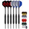LARRITS Professionali 6 Pezzi Freccette Steel 23 Grammi, includere 9 Pezzi Alette Freccette Standard + 9 Pezzi Alette Freccette Laser + 12 Pezzi Anelli in Gomma + Temperamatite e Custodia