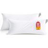 Utopia Bedding Waterproof Pillow Protectors Zippered Body Size (2 Pack, White), Zippered Pillowcases, Bed Bug Proof Pillow Encasement Covers 20 x 54 Inches