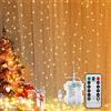 goobay 57943 Tenda Natalizia Luminosa 300 LED Alimentazione USB e Telecomando Trasparente