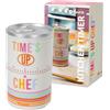 Fisura - Timer da cucina originale a forma di lattina con scritta "Time's up chef". Minutiero analogico da 60 minuti e metodo Pomodoro. Divertente e utile per la cucina.