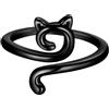 SEIHOP Anelli Gattini Adorabili Anelli Regolabili Gattini Adorabili Anelli Aperti 18K Oro/Argento/Nero Placcato in Metallo Gun Gioielli Regali per Donne KR0029, One Size