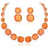 EVER FAITH Arancione Set di orecchini con collana e girocollo con strass, set di bigiotteria Art Deco bohémien di Rotondo Cristallo per donne ragazze