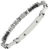 10:10 Bracciale Uomo in Acciaio Inossidabile, Ceramica Nera e Zirconi, Braccialetto Taglia Regolabile, Confezione Regalo Inclusa