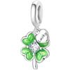 MariaFonte Charm New 2025 Quadrifoglio Verde Portafortuna Cuore 'lucky' Argento 925 Ciondoli Originale Bead Charming Beads Amicizia Mamma Compatibili Perline Natale Donna Bracciale Pendente Zirconia