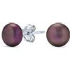 Bling Jewelry Orecchini Semplici Di Cioccolato Marrone D'Acqua Dolce Coltivato Pulsante Perla Palla Per Le Donne .925 Sterling Silver 7Mm