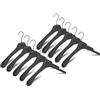 Mainetti Grucce Gommate per Cappotti, Felpe, Giacche, Abiti Pesanti, Appendini in Plastica, Stampelle Robuste e Antiscivolo, Made in Italy, Set di 10 Pezzi (Nero con Gancio Nero, 38cm)