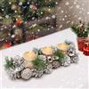 RANJIMA Portacandele, Candele Avvento, Porta Candele Natalizio Tealight, 3 Portacandele Votivi in Vetro, Ghirlanda Natalizia Artificiale con Pigne, per Tavola e La Casa di Addobbi Natale e Autunno
