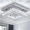 Cainjiazh Lampadari moderni cristallo Mini lampadari moderni di cristallo quadrato Flush Mount plafoniera LED lampadario per corridoio cucina Foyer sala da pranzo, Dia 9,8 , 18 W 6000K