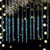 HERZONE 36 pezzi azzurro decorazioni per albero di Natale a forma di stalattite in acrilico, decorazioni per albero di Natale, decorazione per albero di Natale (D-Blu)