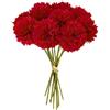 JOZMMZEOOA Fiori di Ortensia Artificiale 12 Pz Ortensie Finte Realistiche 28cm Fiori Palla Crisantemo di Seta Finti Ortensie Stabilizzate Artificiali Bouquet Decorativi per Bouquet Nozze (Rosso)