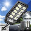 JADIDIS 600W Lampione Solare LED Esterno Lampioni Solari a LED da Esterno, 330 LED Luminosi, 6500K, 4 Modalità con Telecomando, IP67 Impermeabile, Grandangolo 240°, Alta Efficienza 30% per Strada