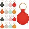 SUNNYCLUE 24 pz Portachiavi con Incisione Portachiavi Rotondo In Pelle PU Dorato Portachiavi In Pelle PU Personalizzati All'Ingrosso Portachiavi Colorati A Doppio Lato per Incisione Fai Da Te Artigian