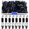WMYCONGCONG 100 ganci a clip in metallo per appendere le tende, piccoli ganci per tende da campeggio, decorazioni per la casa, drappeggi, foto, lavori artistici e attività all'aperto (nero)