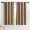 KGORGE Tende per Interni Moderne Oscuranti con Anelli Decorazione Curtains Cameretta Bambini Tenda Termica Corte per Finestre 2 Pezzi L 140 x A 125 CM, Moca