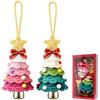 Xiuxhae 2 Lana Ciondoli A Campanella Di Natale Tricotato Mini-Albero Auto,Mini Decorazioni A Campanella Di Albero Di Natale 10cm Con Scatola Regalo,Ornamenti Di Natale Per Auto Riutilizzabile