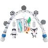 caterbee Arco per passeggino, giocattolo ad alto contrasto, nero e bianco, mobile da viaggio, lettino per bambini, bar giocattolo con arco per attività, culla e porta giocattolo con fissaggio con giocattoli