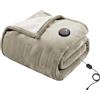 GOTCOZY Coperta Elettrica 130x180cm A un Tocco Coperta Elettrica Cachi | 10 Temperature,timer autospegnimento dopo 9H,Riscaldamento Rapido Coperta Termica Elettrica,Lavabile in lavatrice