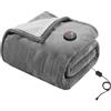 GOTCOZY Coperta Elettrica 130x180cm A un Tocco Coperta Elettrica Grigio | 10 Temperature,timer autospegnimento dopo 9H,Riscaldamento Rapido Coperta Termica Elettrica,Lavabile in lavatrice