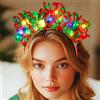 Handcess Cerchietto per capelli con luci a LED scintillanti, con palla di Natale, accessorio per capelli da donna