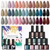 phoenixy Phoenxiy 24Pcs Smalto Semipermanente Unghie 21 Colori Smalti Semipermanenti per Unghie con Base Top e Matt Coat Smalto per Unghie in Gel U V/LED Nero Rosso Marrone Blu