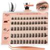 Higu clace Ciglia Finte Ciuffetti Autoadesive, 45 Pcs Press E Go Ciglia Finte Senza Colla D Curl, Ciglia Autoadesive Lunga Durata, Adatto Ai Principianti(Manga 01)