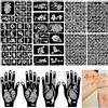 RIVIEVAL Kit stencil per tatuaggi temporanei, 14 fogli di modelli per arte corporea per donne, ragazze, adolescenti e bambini (D)