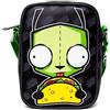 Buckle-Down Nickelodeon Borsa, Cross Body, Invader Zim GIR Taco Pose Con Stampa Taco Nero Grigio, Pelle Vegana, nero, 8.25 x 6.5