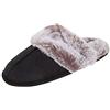 Jessica Simpson Comfy Faux Fur House Slipper Scuff Memory Foam Slip on Anti-Skid Sole, Pantofole Donna, Nero, Small