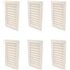 Amig - Set di 6 griglie di ventilazione rettangolari in plastica con zanzariera - Ideali per cucina e bagno - 200x140 mm - Bianco