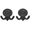 Wallcharmers Set di 2 ganci per asciugamani per lui e per lei, per bagno, Mr & Mrs. Farmhouse e rustico per asciugamani, bronzo