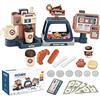 yoliyogo Giocattolo Caffettiera Gioco di Simulazione da Cucina con Macchina da Caffè Registratore di Cassa Set di Modelli Alimentari Dessert Giochi di Ruolo per I'educazione della Bambini