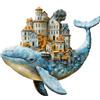 KaayeeWood Puzzle in Legno per Adulti,215 Pezzi Città delle Balene Puzzle di Legno con Scatola,Puzzle Irregolare Unico,Regalo di Compleanno per Adulti e Bambini