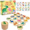 Ludihive Gioco di Memoria con Coppie di Dinosauri, 24 Pezzi Gioco di Memoria con Coppie di, Gioco di memoria a coppie Giocattoli Montessori per Bambini dai 3 anni in su con 10 adesivi di dinosauri