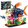 INSOON Set Costruzioni Pesce Pescatore Meccanico con Luci, Blocchi Mobili con Squalo e Medusa, Kit Animali Marini da 1139 Pezzi, Regalo e Decorazione per Bambini 12+ e Adulti