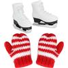 YUYWWAN Kit Accessori Elfo di Natale, con 1 Paio di Mini Pattini da Ghiaccio e Guanti, Accessorio per Gnomo di Natale, per Decorazioni Case Delle Bambole, Elfo Accessori, Vestiti per Bambole (A)