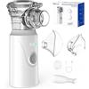 Nigecue Aerosol Portatile Silenzioso Ultrasuoni con Autopulizia e USB-C Ricaricabile Macchina Aerosol per Adulti e Bambini con 2 Maschere e Boccaglio