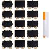 ZGGZHeim 15 Pezzi Lavagnette Cancellabili Piccole in Legno Nero con Supporti + 2 Gesso, Mini Lavagnette per Buffet, Cartellini Prezzi, Lavagna Menu, Lavagnette Segnaposto per Feste, Matrimoni, Bar, Compleanni