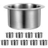 Garneck 10 pezzi da incasso per auto, portabicchieri in acciaio inox, bicchieri, portabicchieri, portabicchieri, per mobili, divani, tavoli da poker, auto, barca, marina, Rv