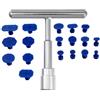 BAOSROY Strumento per Riparazione Ammaccature,19pcs Kit Rimozione delle Ammaccature Auto,Ripara Ammaccature Auto,T-Bar Hammer Pull Rod Puller,Riparazione Ammaccature Carrozzeria Auto, Levabolli Carrozzeria