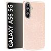 N NEWTOP 3in1 Cover Compatibile con Samsung Galaxy A56 5G, Custodia Case GLITTER Brillantini Paper Interno Bling TPU + PC Flessibile Morbida Case Posteriore Lucida Protezione Fotocamera (Oro)