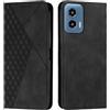 KOUYI Compatibile con Motorola Moto G34 Custodia per Telefono, Slot per schede Flip in Pelle Sintetica PU, cavalletto con Chiusura Magnetica, custodie Antiurto (Nero)