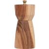 DeroTeno Macinapepe, macinapepe regolabile in acciaio inox, legno di acacia, altezza 14 cm, diametro inferiore: 6 cm (vassoio non incluso)