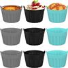 lomdung 9 Pezzi Aria Stampi per Muffin in Silicone, Aria Stampi per Uova, Pirottini per Friggitrice Ad Air Fryer in Silicone, Privo di BPA Stampo Muffin, Vari Colori, 8 X 5 CM, per Cupcake, Pancake