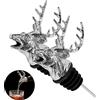 shockassist 2 Pezzi Versatore per Vino a Testa di Cervo in Acciaio Inox - Migliora Il Gusto del Vino - Adatto per Bottiglie di Vino, Olio e spezie - Regalo Perfetto per Gli Amanti del Vino