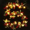 Quntis Ghirlanda Natalizia con Luci, Quntis Ghirlande Artificiali 175cm con 20 Lampadine, Pigne, Bacche Rosse, Campanelle Natalizie 8 Modalità di Luce e Timer Ghirlanda di Natale per Decorazioni Natalizie