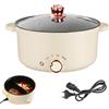 Ysislybin Pentola Elettrica, Pentola per Friggere da 4 Litri con Design a Scomparti Vaporiera Elettrica Antiaderente da 1000 W con 3 Regolazioni di Potenza per Cucinare in Pentola Preparare Zuppe Cucinare Noodl