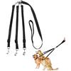 ASOCEA 3 in 1 accoppiatore guinzaglio del Cane Regolabile Staccabile in Nylon guinzaglio del Cane a Tre Vie per One/Due/Tre Cani Gatti Pet