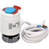 Fafeicy Valvola Termostatica per Radiatore M30x1.5mm, Attuatore Elettrico 230V CA, Corsa 3mm, Carico 110N, Doppia Guarnizione IP43