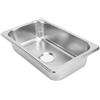 Akozon 26,5 x 16,2 x 6,5 cm Lavabo Rettangolare in Acciaio Inox RV 304 con Scarico Fognario 40MM per Barche, Caravan, Yacht, Barche (Disegno di lucidatura GR‑1465)