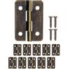 FUXXER Mini cerniere antiche in metallo per mobili e scatole, 30 x 21 mm, set da 10 pezzi, bronzo